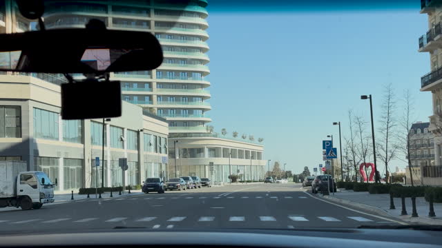 The capital of Azerbaijan, Baku Streets, Shooting of Baku streets from inside the car