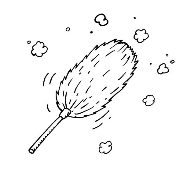 Vector illustration of Feather duster sketch illustration