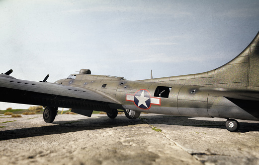Two World War II bombers B-25 Mitchell taxiing on runway