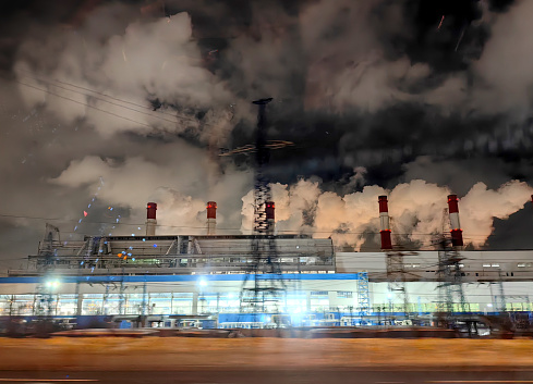 Abstract photo of a power plant in motion.