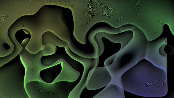 istock Abstract digital art with fluid shapes in green and blue hues, suitable for backgrounds or wallpapers. 2045366150
