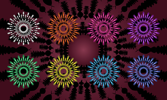 Abstract design deals with the pandemic corona virus 19 outbreak in various imaginations of changing shapes and colors. This design can be used as background, template and others