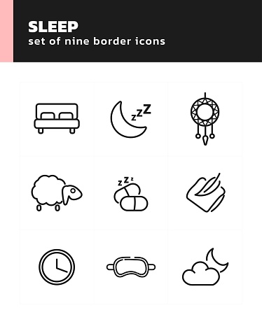 Nine icons related to  Sleep set