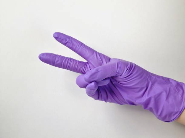 istock Gesture of a hand in a rubber glove 2045442209