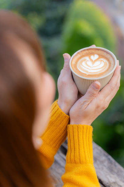 istock beautiful Latte art coffee with hot milk 2045443882