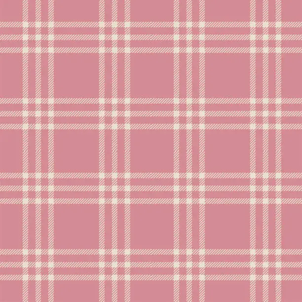 Vector illustration of Pink Tartan Plaid Pattern Fabric Swatch