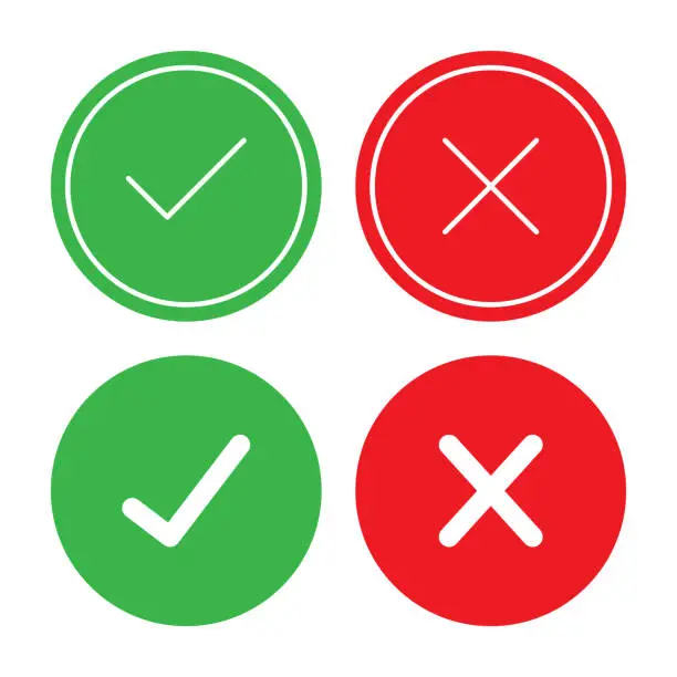 Vector illustration of True or False Checkmark Icon