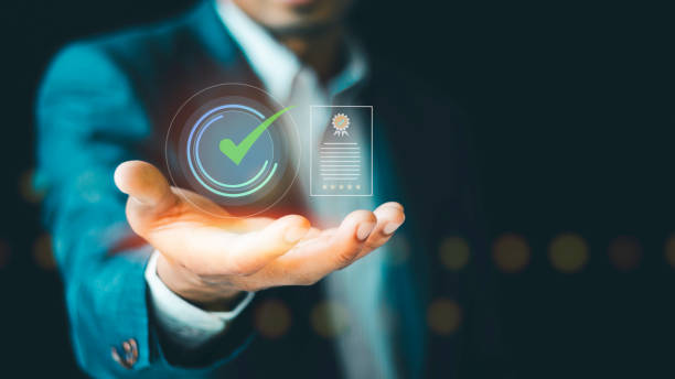 istock Quality assurance concept, Sign of top service, Guarantee,ISO certification standardization, satisfaction, service experience, standards of products services, Selecting excellent quality 2045464899