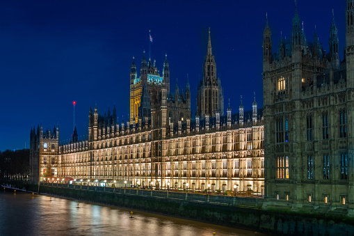 View of House Of Parliament at twilight, London