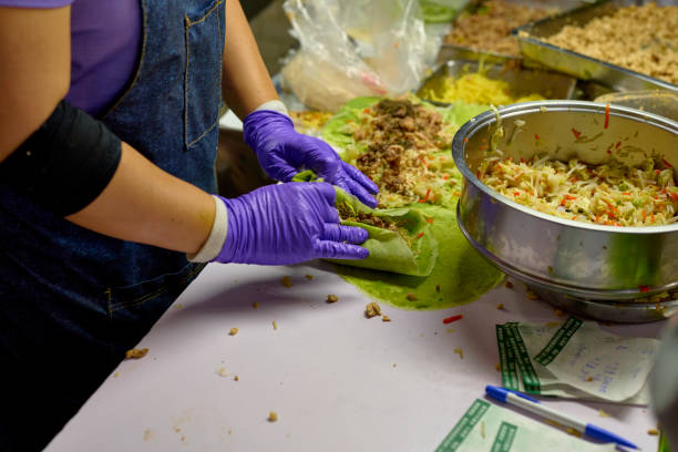istock Popiah, also called Taiwanese spring roll usually folded around fillings like shredded cabbage, powdered peanuts, shredded carrot, bean sprouts, sliced dougan（firm dried tofu）, shredded pork, shredded, fried eggs. Tainan, Taiwan. 2045473971