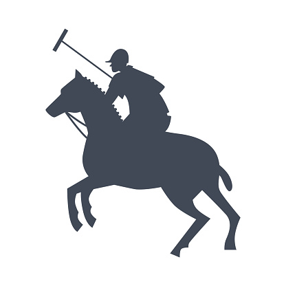 Experience the adrenaline rush of a polo sport game with this vivid vector illustration. It showcases polo players on horseback in full action, moving swiftly and aiming for a goal on the field