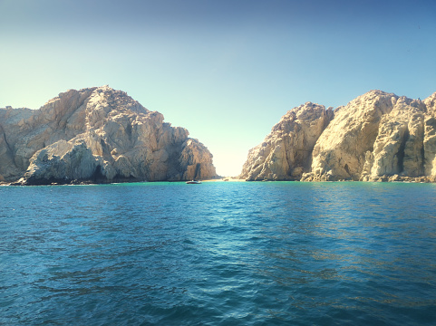 View of a Lovers Beach, Cabo San Lucas. Los Cabos, State of Baja California Sur, Mexico.