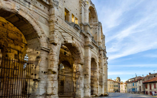 istock Ancient Arles Amphitheater exterior view over sky 2045555863