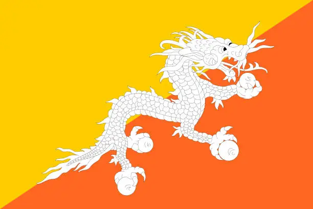 Vector illustration of Illustration of ensign of Kingdom of Bhutan.