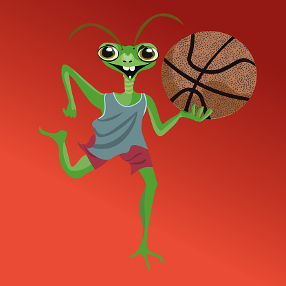 Mantis plays basketball