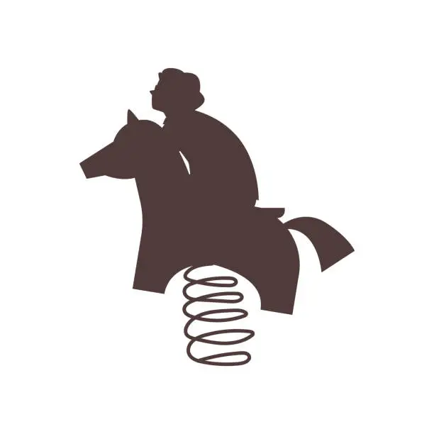 Vector illustration of Spring horse rider silhouette. Vector illustration