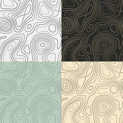 Topography Patterns Seamless Elevation Map Tiles Captivating Isoline ...