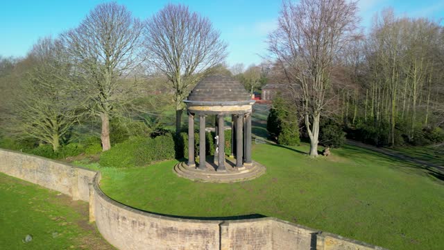 Ionic Temple with Staue of Hercules is a Grade II Listed Building in Wentworth Woodhouse Estate, Rotherham, South Yorkshire, England, Feb 2024