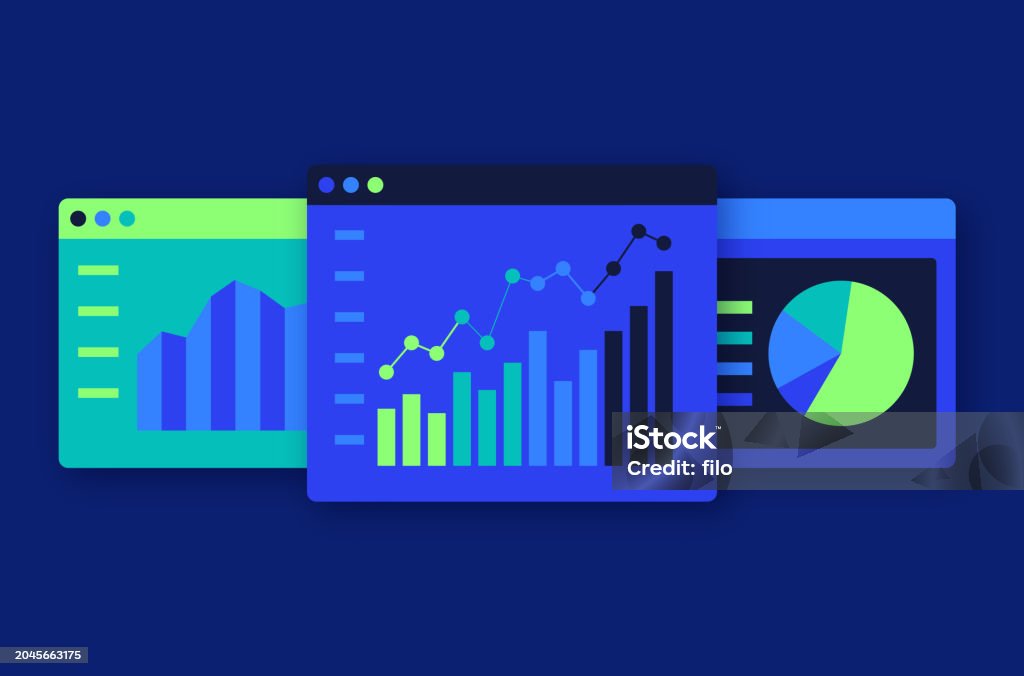 Data Statistics Analysis Charts Graphs Blue Software Windows Stock ...