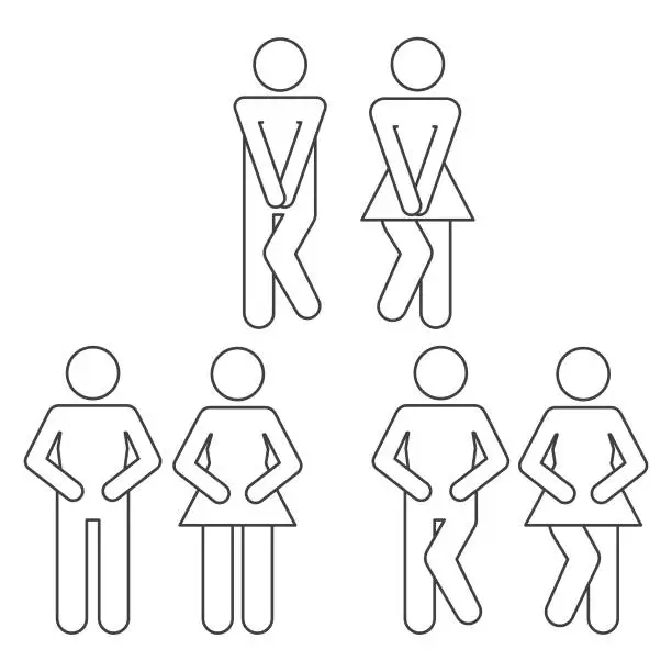 Vector illustration of Restroom symbols vector set