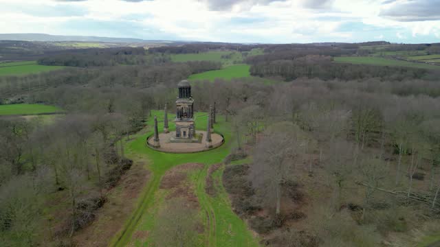 The Rockingham Mausoleum is a Grade I Listed Building in Wentworth Woodhouse Estate, Rotherham, South Yorkshire, England, Feb 2024