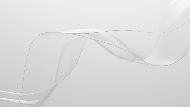 Flowing abstract shapes of material transparent white