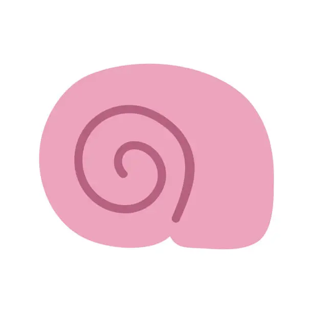 Vector illustration of Cute pink seashell. Hand drawn vector illustration for travel design.