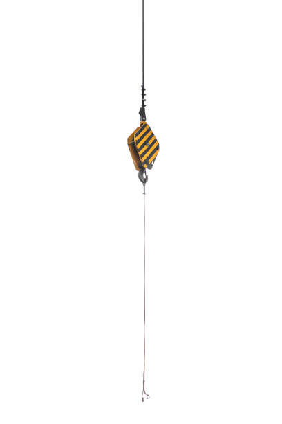 istock crane steel hook with cable isolated on white,Industrial equipment or tools. 2045727476