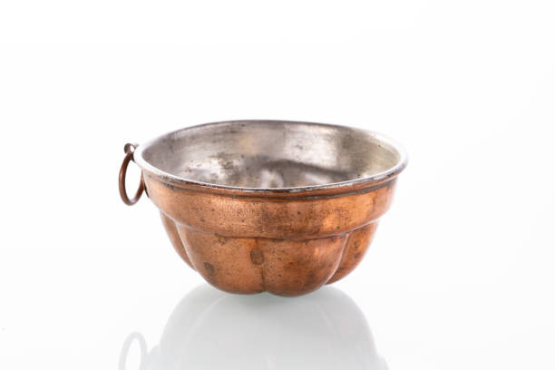 istock Vintage style copper tea cup on white background for elegant tea time 2045773241