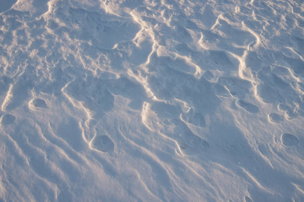 surface of the snow with patterns created by the wind. close-up. background. abstraction