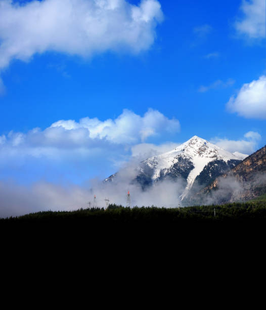 istock Spooky landscape of smoky rocky mountain range 2045851878