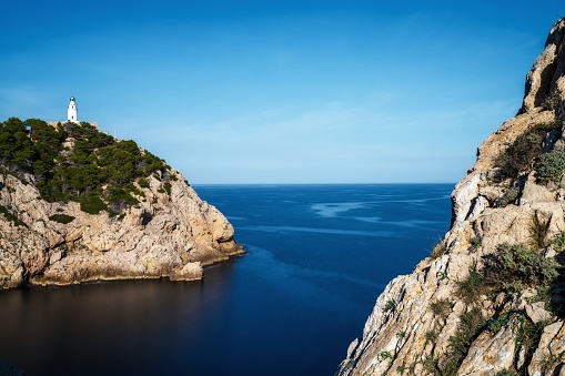 A view of the Punta de Capdepera and the lighthouse in eastern Mallorca