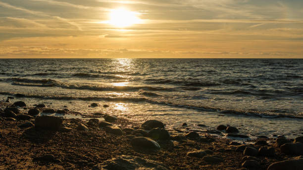 Golden Twilight: Sunset at Veczemju Klintis Beach, Latvija