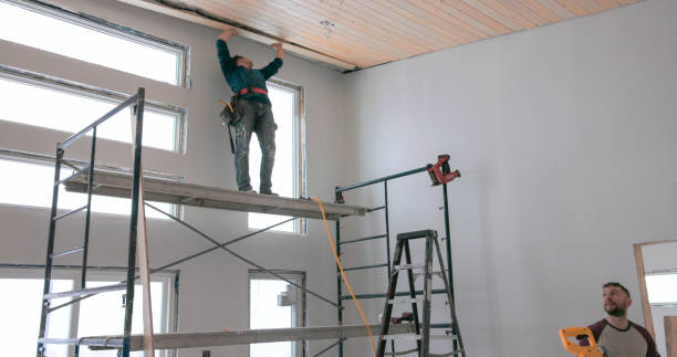 istock Men build wood ceiling in home 2045895305