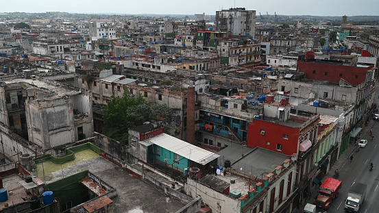 Aerial view of Latin American city, Havana