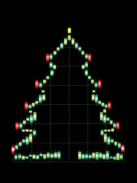 Vector illustration of Stock market Christmas tree