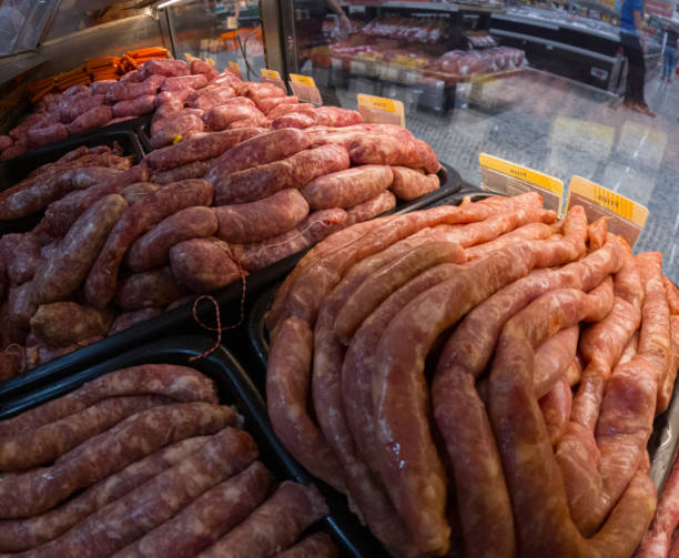 istock sausage in the market showcase 2046011766