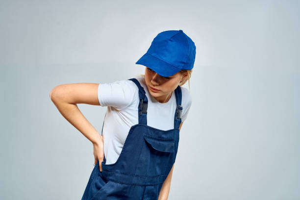 istock Working woman in uniform courier delivery service lifestyle 2046027545