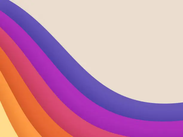 Vector illustration of Retro Curve Wave Abstract Background