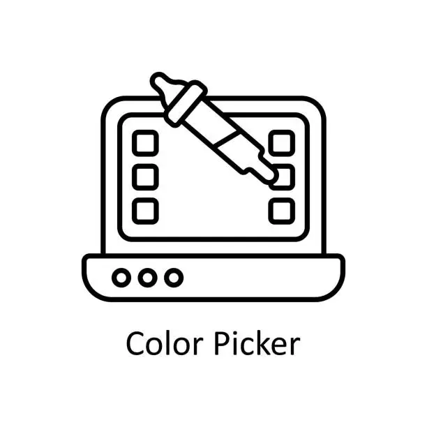 Vector illustration of Color Picker vector outline Icon Design illustration. Graphic Design Symbol on White background EPS 10 File