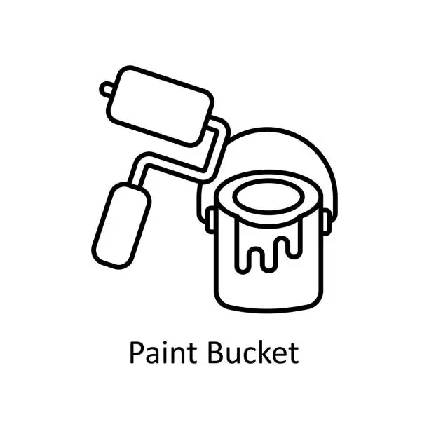 Vector illustration of Paint Bucket vector outline Icon Design illustration. Graphic Design Symbol on White background EPS 10 File