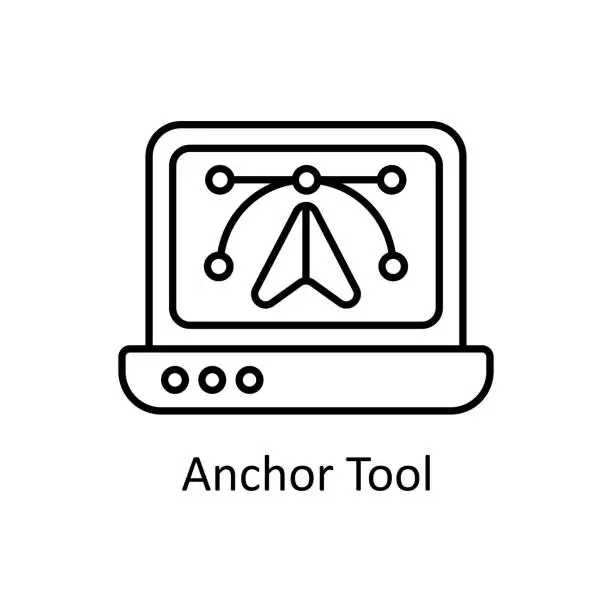 Vector illustration of Anchor Tool vector outline Icon Design illustration. Graphic Design Symbol on White background EPS 10 File