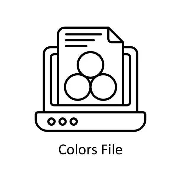 Vector illustration of Colors File vector outline Icon Design illustration. Graphic Design Symbol on White background EPS 10 File