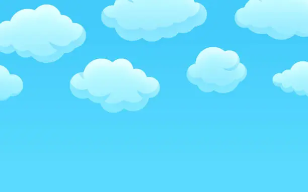 Vector illustration of Fluffy Clouds Background