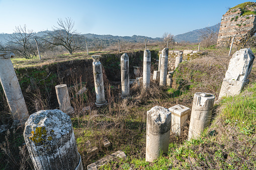 Scenic views from Magnesia which was an ancient Greek city in Ionia,  at an important location commercially and strategically in the triangle of Priene, Ephesus and Tralles, Aydın, Turkey