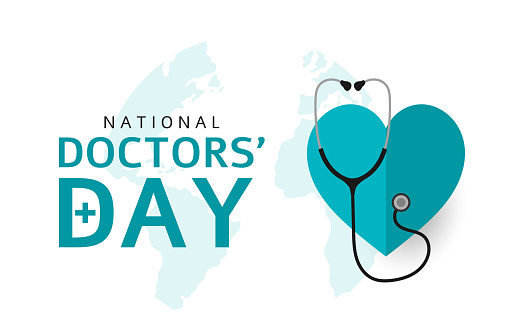 National Doctor's Day card, poster design. Vector illustration