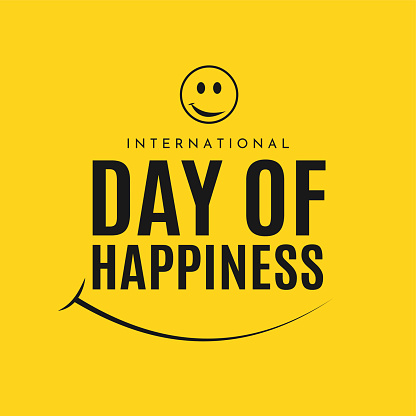 International Day of Happiness card, poster. Vector illustration