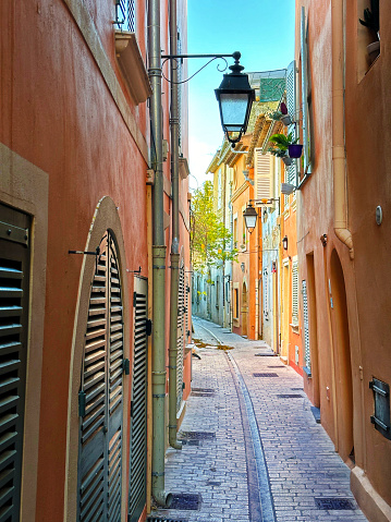 Narrow street of St Tropez, France