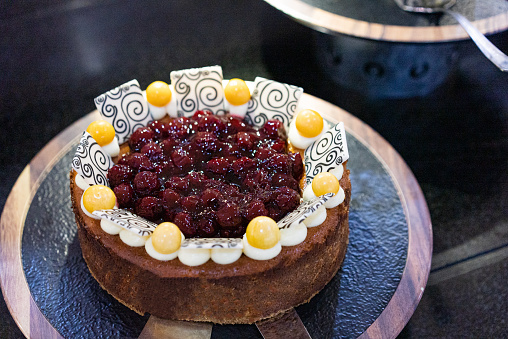 Fresh berry cheesecake food photography recipe idea