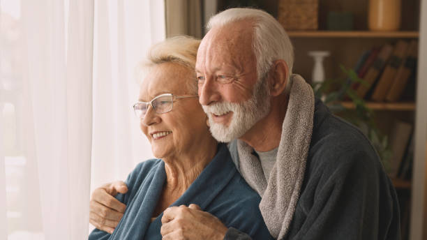 istock Embraced elderly couple at home 2046336774